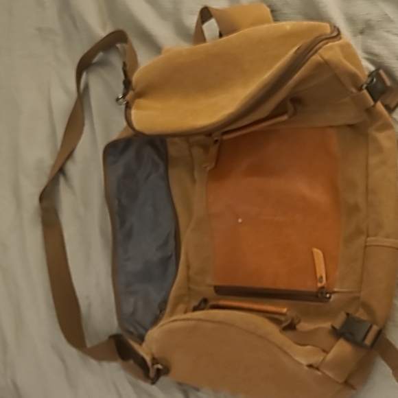 Mens brown duffel bag broken zipper - Picture 2 of 8